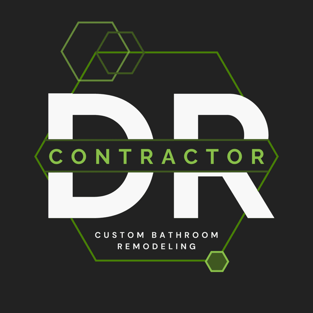 DR Contractor - Custom Bathroom Remodeling Utah | Professional Logo Design with Hexagonal Elements