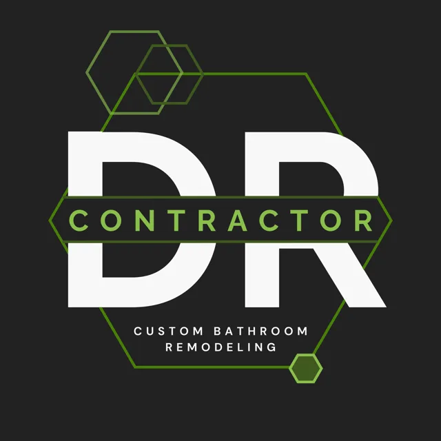 DR Contractor - Custom Bathroom Remodeling Utah | Professional Logo Design with Hexagonal Elements